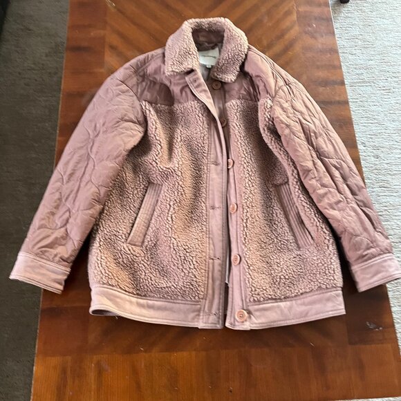 Madewell Mauve Quilted Sherpa Jacket - Picture 2 of 6